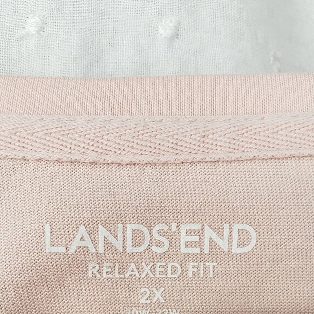 Lands End Women's Pink Long Sleeve Top scoop neck tee top size 2x - Picture 4 of 5